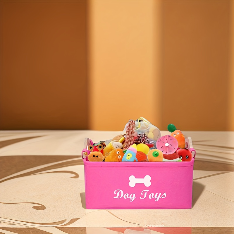 Premium Felt Dog Toy Storage Basket