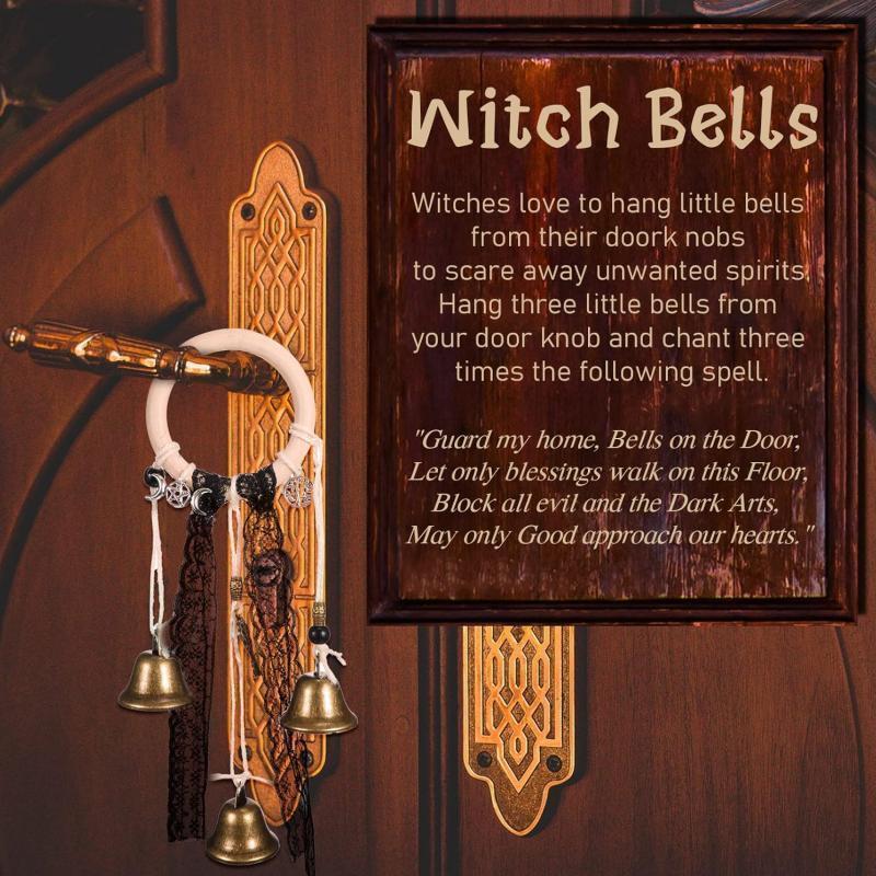 Witch Decor- Witch Bells for Door knob for Protection - Chakra Stones  Healing Crystals Feng Shui Hanging Ornament Pagan Decor Witches Bells  Vintage