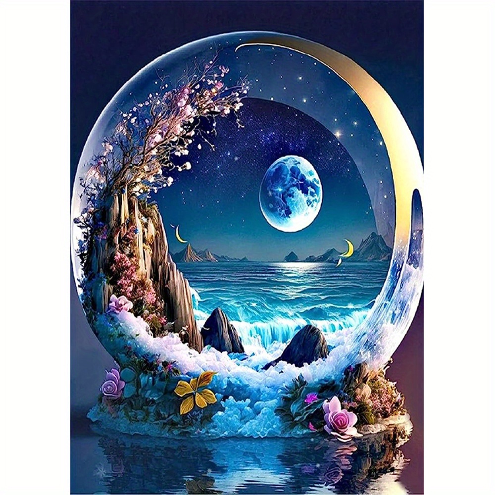  Artunion Large 5D Diamond Painting Kits for Adults,16x20 Inch  Moon Phase Flower Diamond Art Kits Full Round Drill Painting by Diamonds  Arts and Crafts for Home Wall Decor,Moonlight Garden
