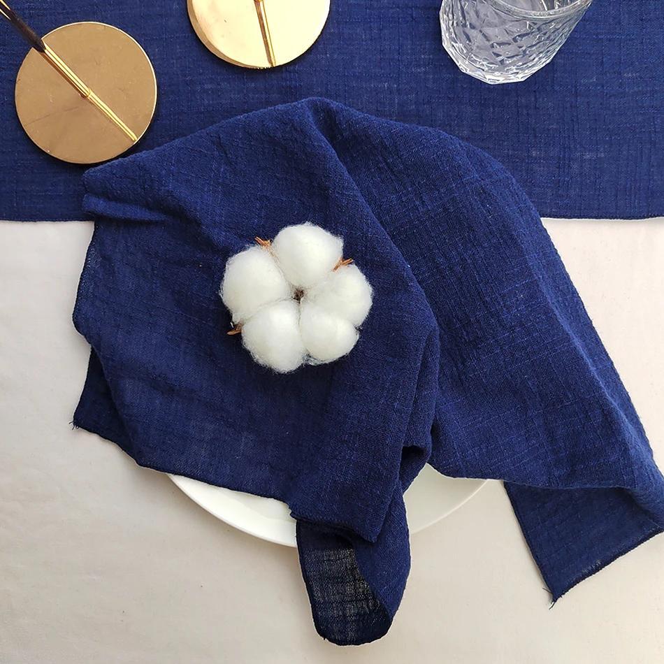 Manyshofu Servilletas festoneadas de satén azul marino de 6 piezas, 18 x 18  pulgadas, servilletas cuadradas de tela de satén, servilletas de mesa