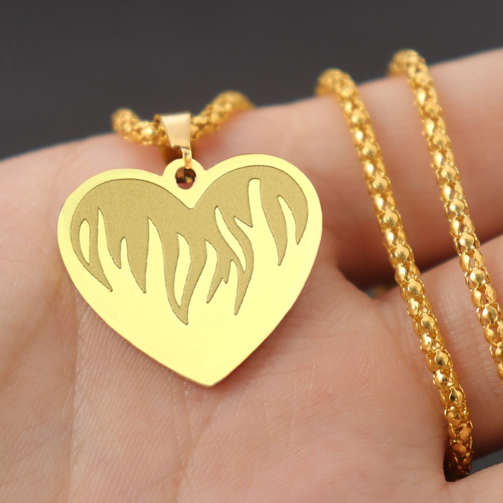 Flaming heart store necklace