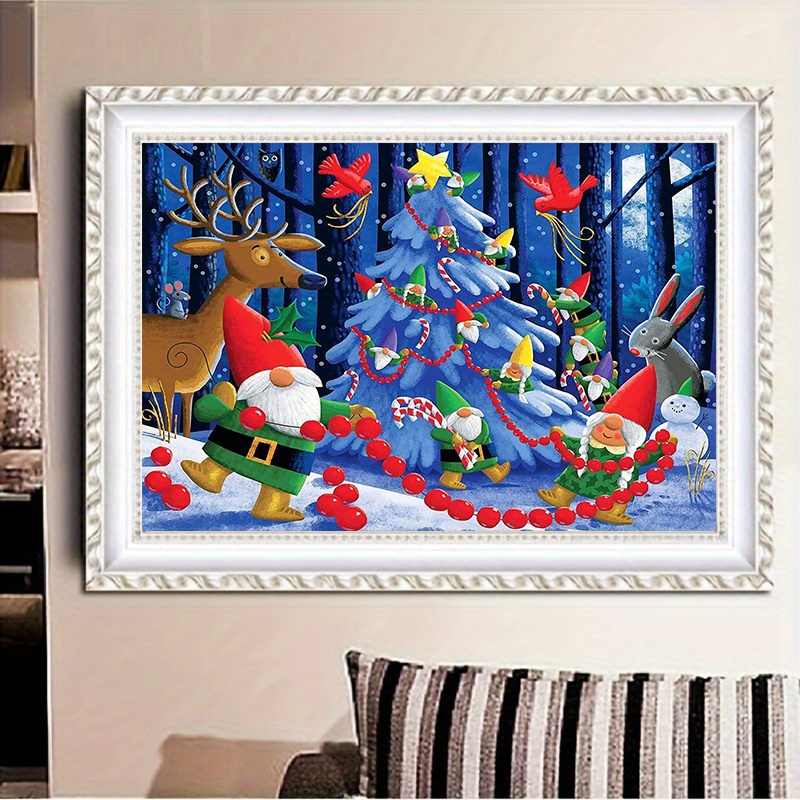 Cartoon Christmas Tree Diamond Painting Kit 5d Mosaic - Temu