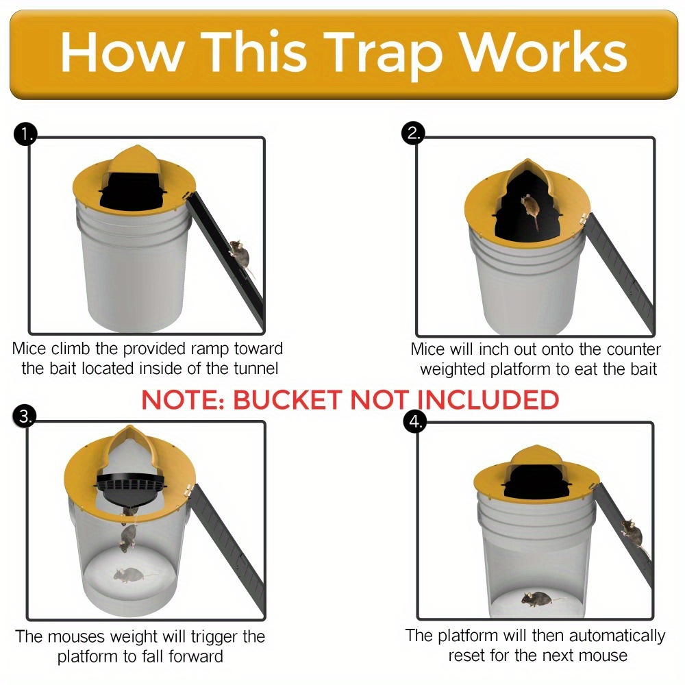 Bucket Lid Mouse Rat Trap Lid For 5 Gallon Bucket Auto - Temu