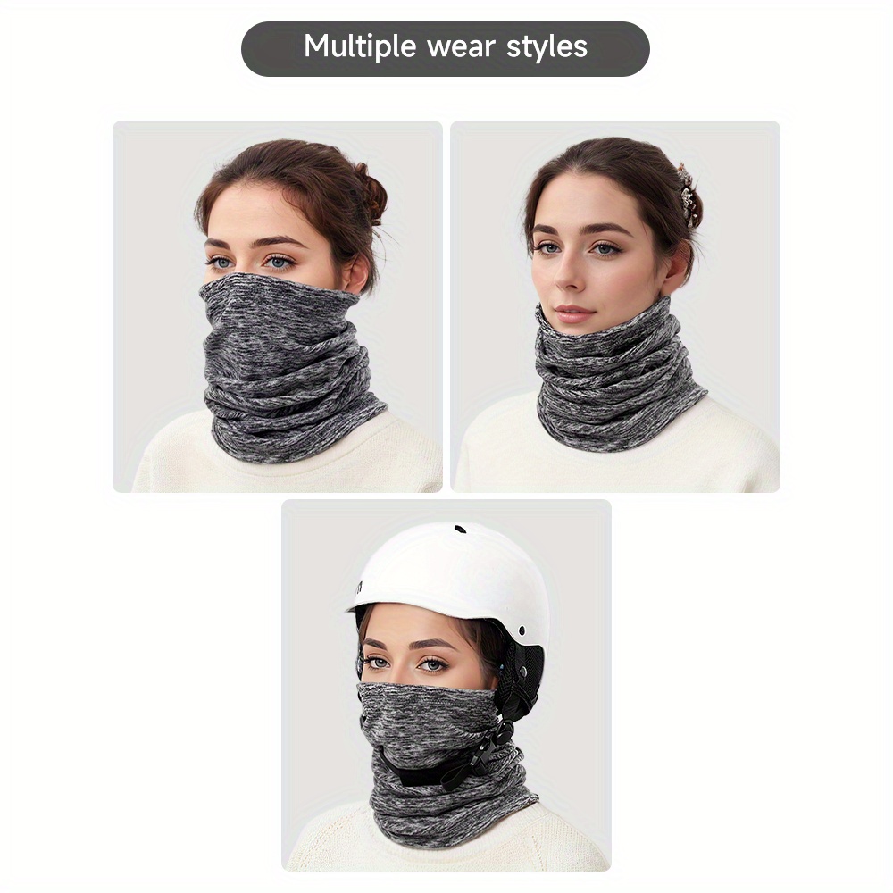 Winter Fleece Neck Gaiter Ski Head Scarf Face Mask Face - Temu