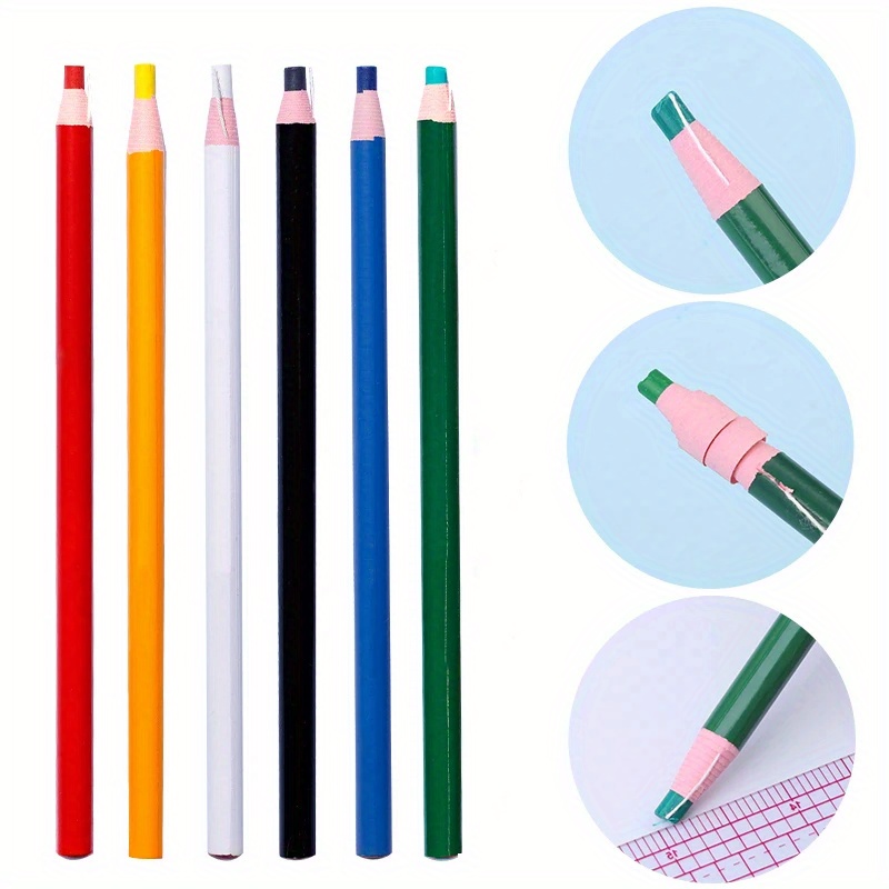 12pcs Tailors Chalk Pencils Water Soluble Sewing Mark Pencils Free Cutting  Marking Fabric Craft Marking Sewing Tool