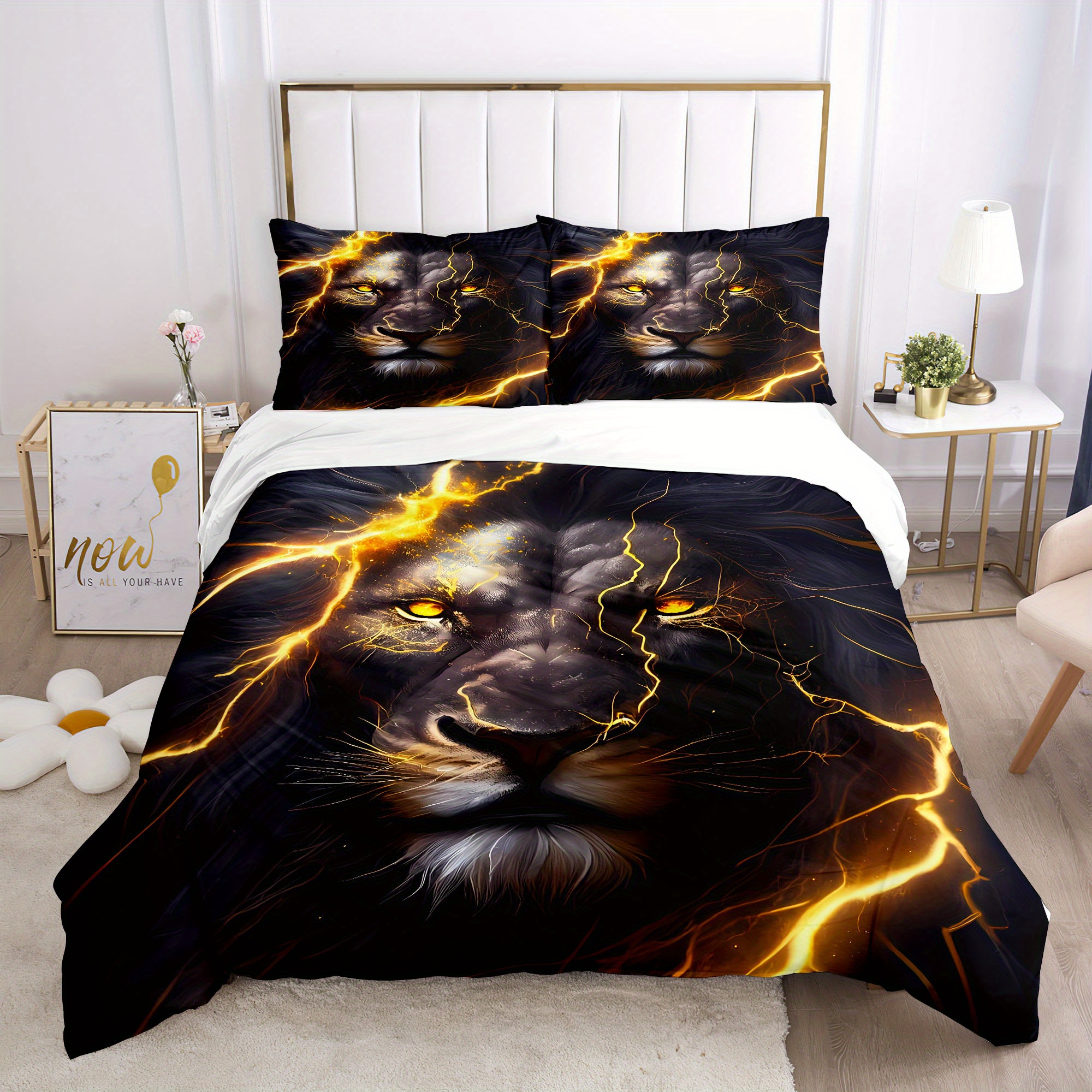 Lion Duvet, Bedding set high quality US queen size + 2 pillow cases