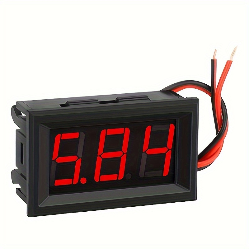 10 pièces rouge DC2.5-30V affichage LCD compteur de tension numérique  étanche à la poussière