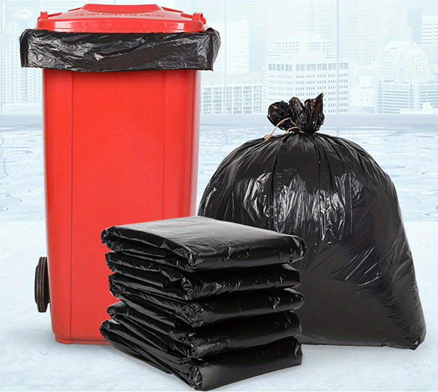 50pcs 7 gallon 30 gallon disposable garbage bag thickened garbage bag suitable for outdoor industrial hotel courtyard and other garbage disposal details 0