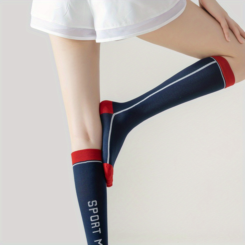 1pair Letter Graphic Non-slip Soccer Socks