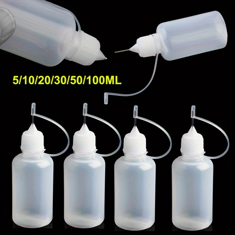 5Pcs/1Pcs 10/20/30/50/100ml Squeeze Bottles Needle Tip PE Glue Applicator  Bottle Craft Tool Transparent for Paper Quilling