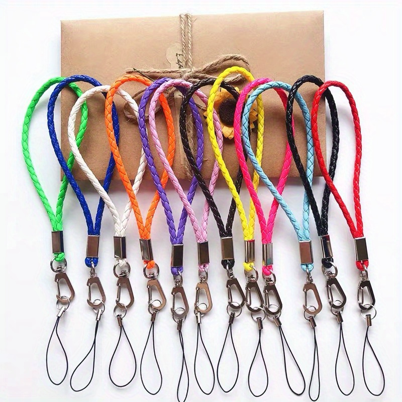 Colorful Keychain Keyring Braided Pu Leather Wrist Strap - Temu New Zealand