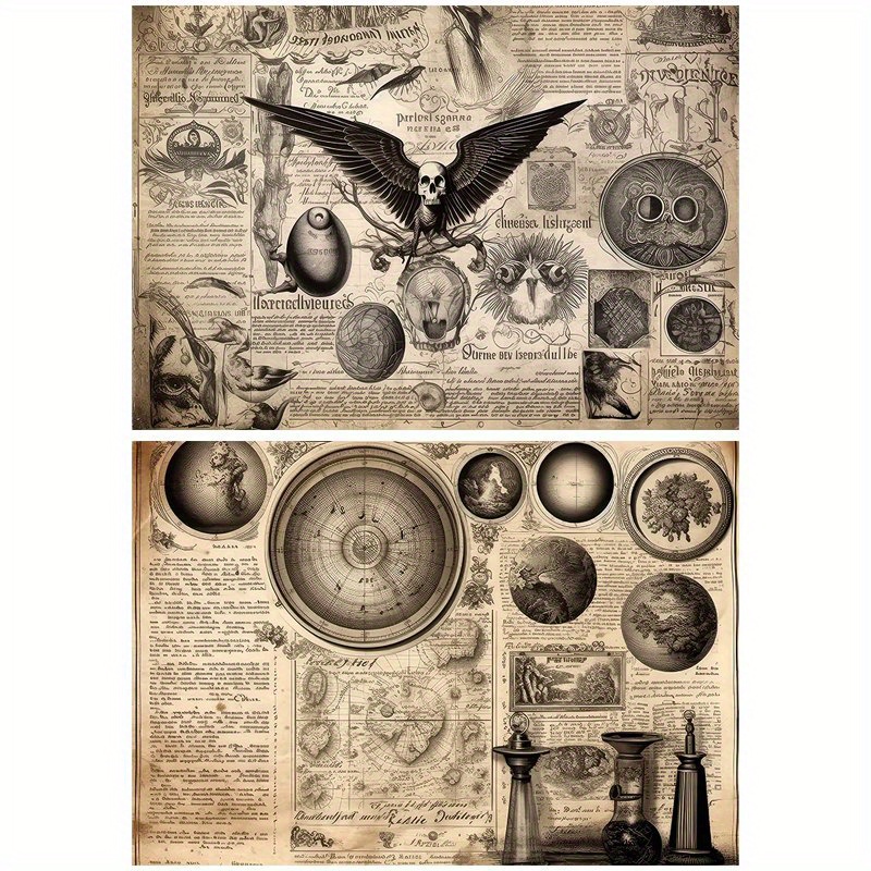 10pcs Large Mysterious Planet Retro Journal Paper for DIY Crafts