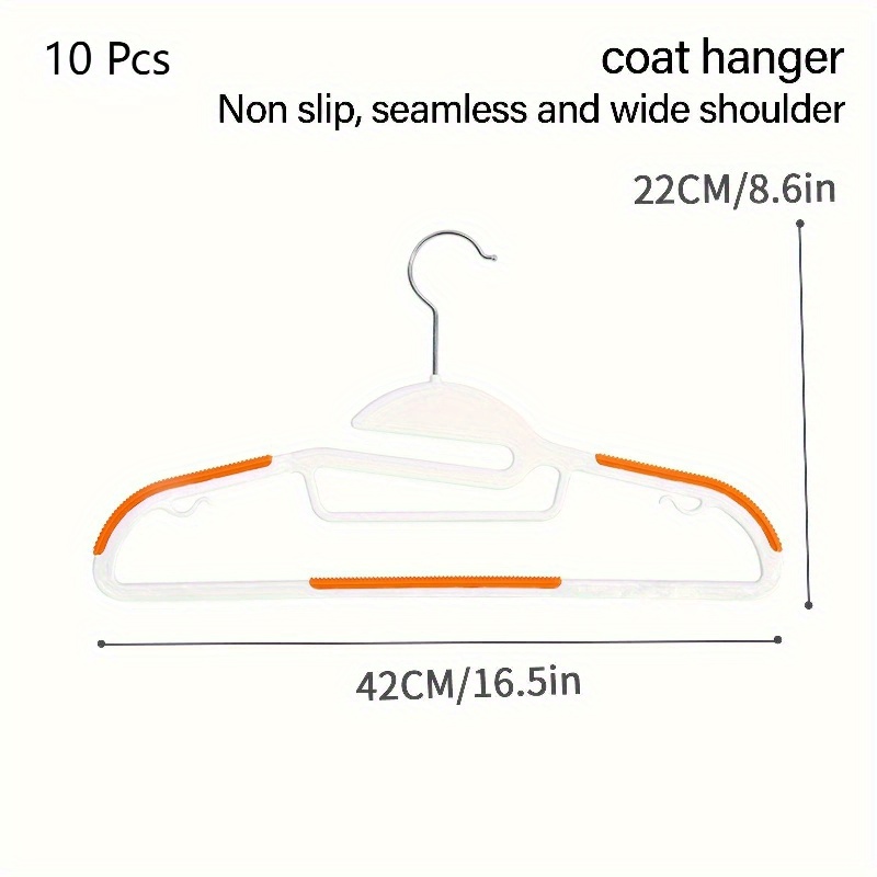 Heavy Duty Plastic Hangers, 18 Lined Garment Racks. Non-slip