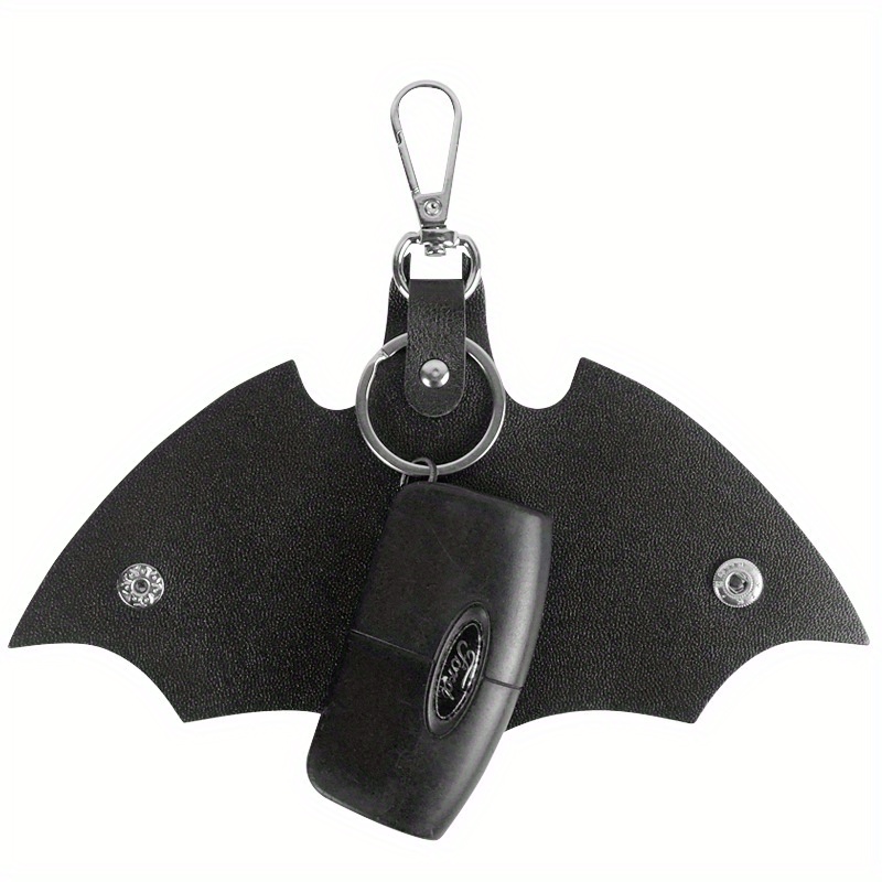 1pc Bat shaped Car Keychain PU Leather Folding Keychain Pendant