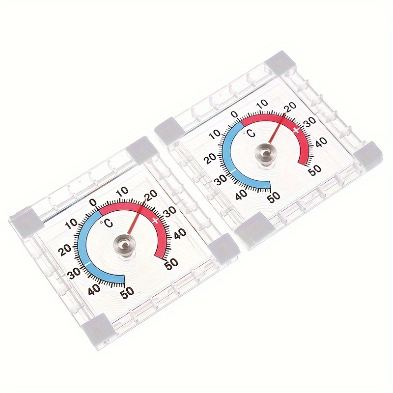 1pc Window Thermometer Square Plastic Thermometer Pointer Style