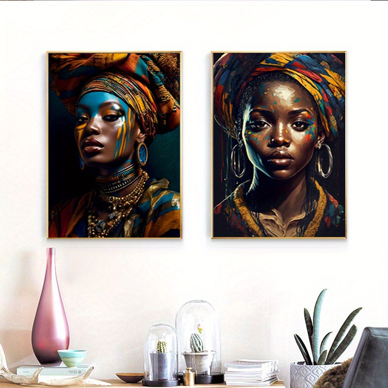 Canvas Poster Vintage Art African Black Woman Oil Painting - Temu Denmark