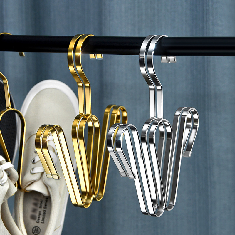 Silver Open Hook Wall Mounted Shoe Hanger