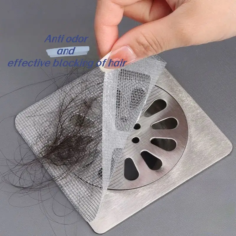50 Pieces Disposable Hair Drain Catcher Shower Drain Covers Hair Traps for  Shower Drains Mesh Shower Drain Hair Catcher Sticker Hair Collector for