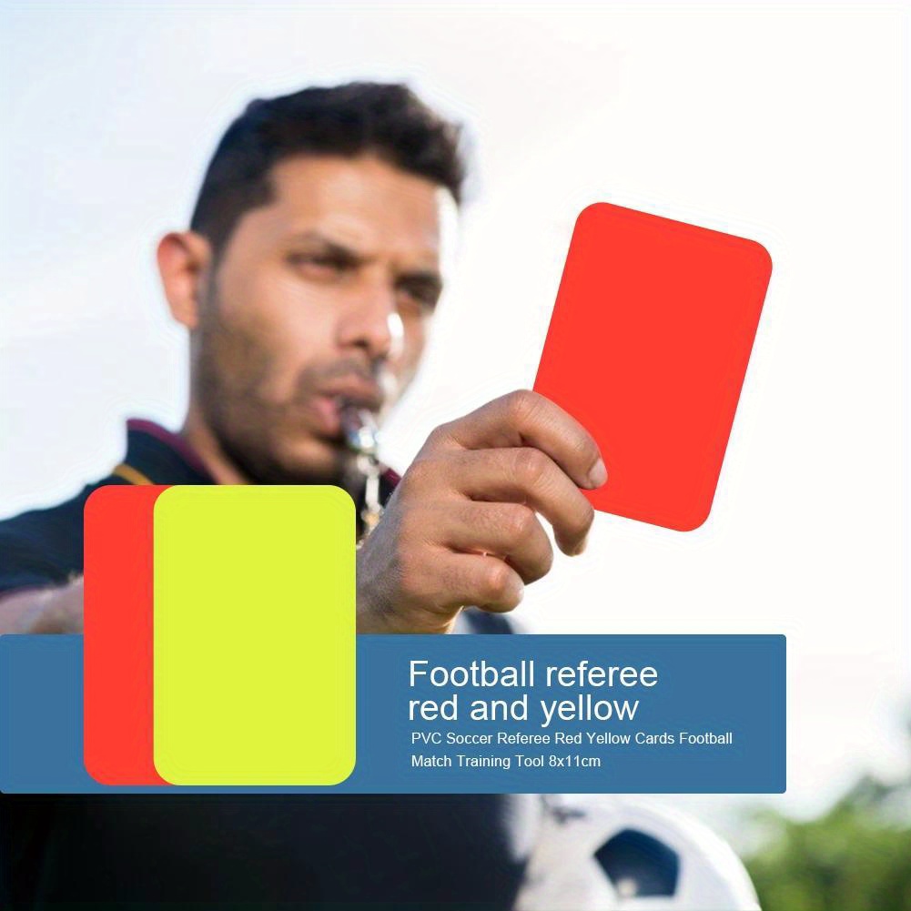Tarjetas de árbitro de PVC (juego de 2, 1 roja y 1 amarilla)