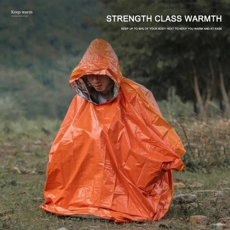 Outdoor Portable Rain Poncho Thickened Reflective Hooded - Temu