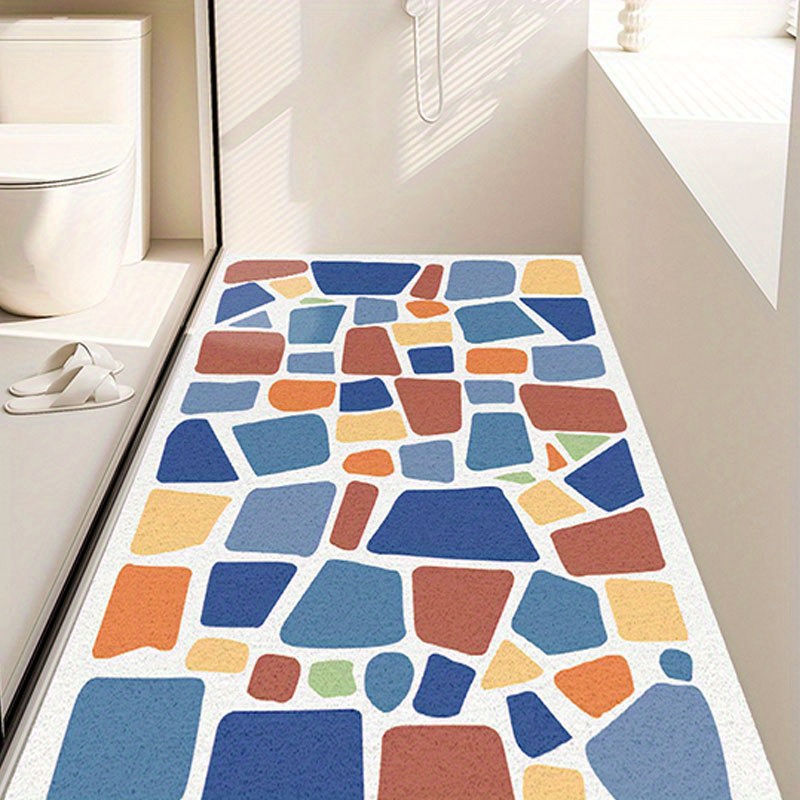 Bathroom Toilet Floor Mat Microfiber Fabric Bath Mat With - Temu