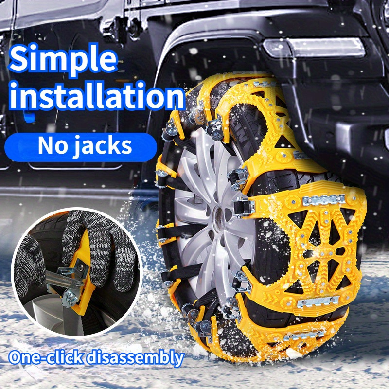 8pcs Car Anti-skid Chain SUV General Purpose Snow Mud Tires Universal  Non-slip Thickened Widened