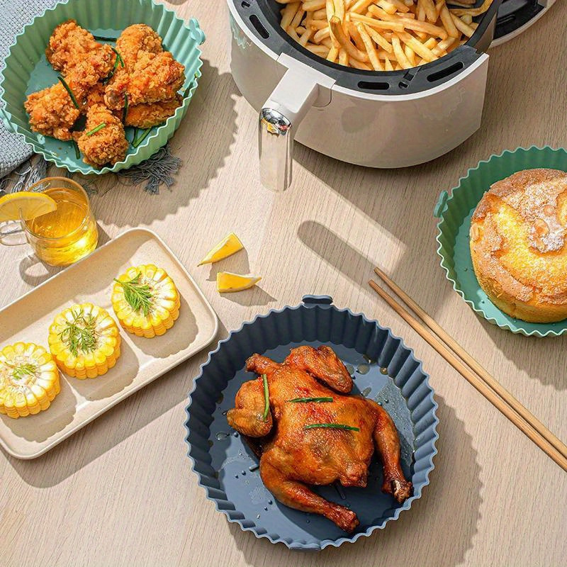 Small Size Air Fryer Silicone Basket Mat Oven Baking Tray Reusable