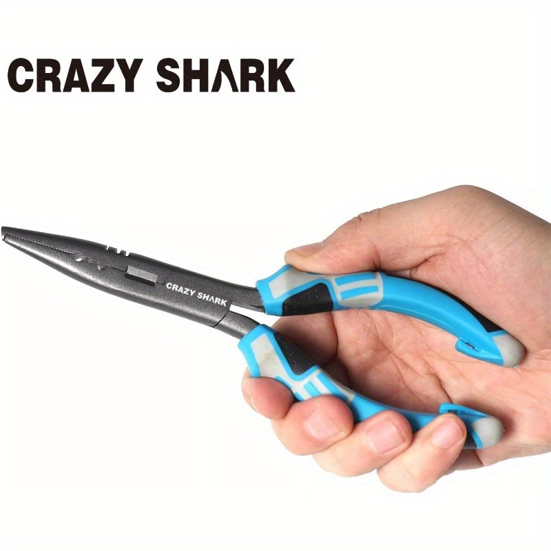 CRAZY SHARK Long Nose Fishing Pliers Hook Remover Tools 11 Inches