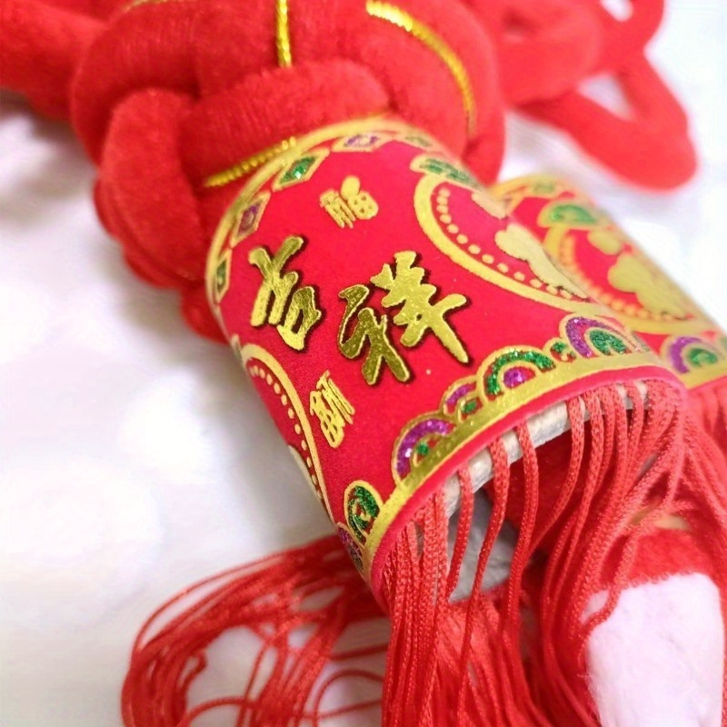  Yunsailing 76 Pieces 2024 Chinese New Year Decoration Lucky  Chinese Knot Pendant Red Hanging Ornaments Red and Gold Lunar Year  Decorations Felt Chinese Knots Red Tassels for Car Trees Spring Festival 