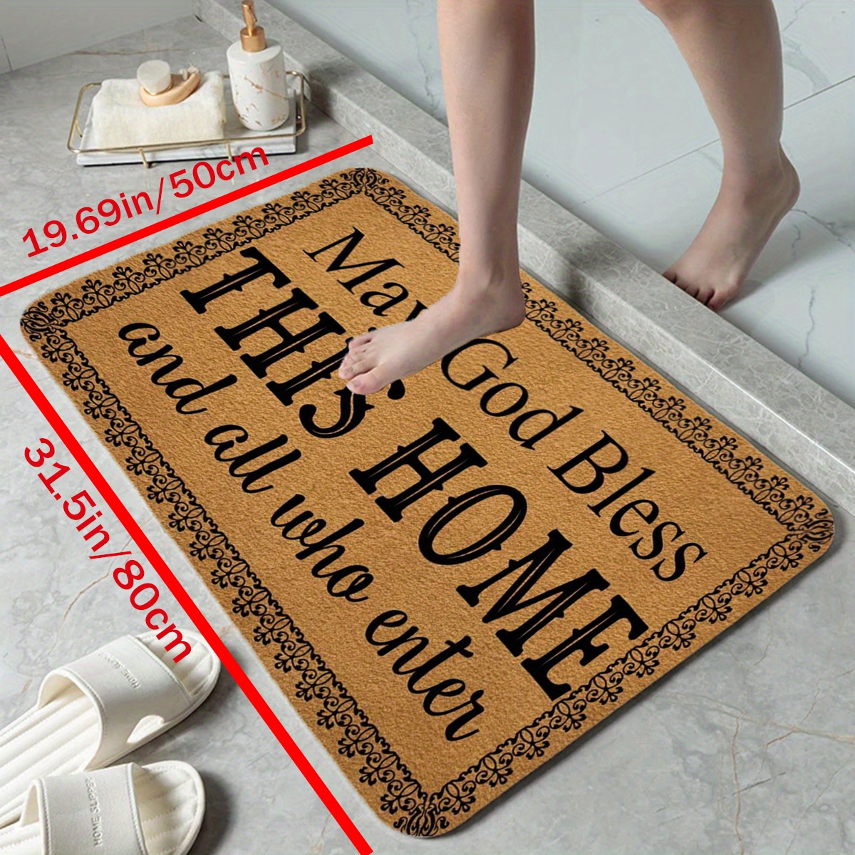 Welcome Doormat Entrance Mat Hallway Funny Letter Print Anti-slip