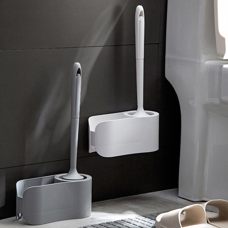 Brosse de Toilette, Brosse WC en Silicone avec Tête de Brosse Multifonction  3 en 1 et