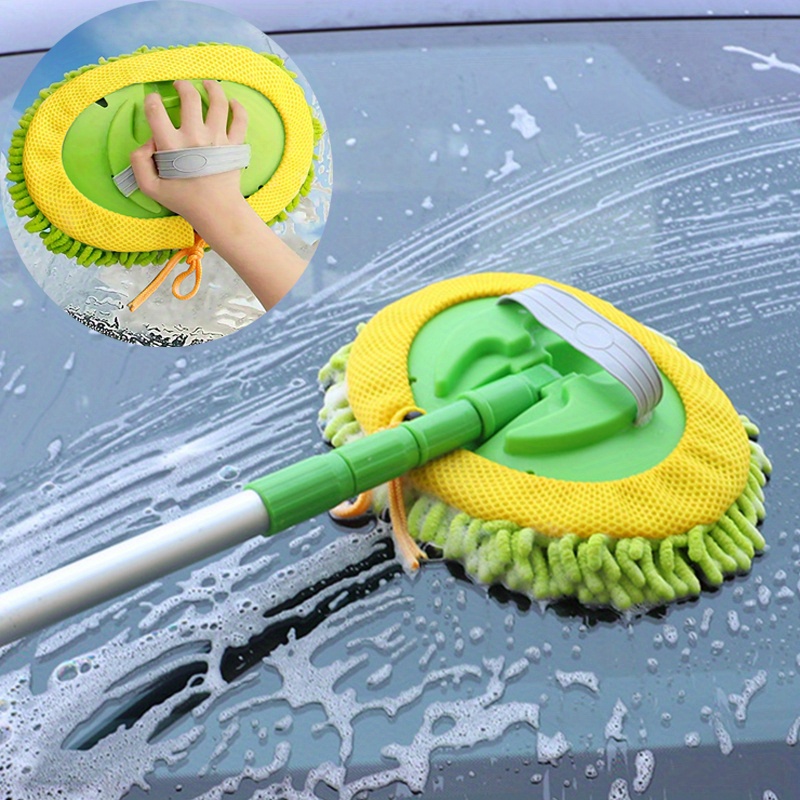 about ) Car Wash Brush Washing Sponge With Long Handle For - Temu