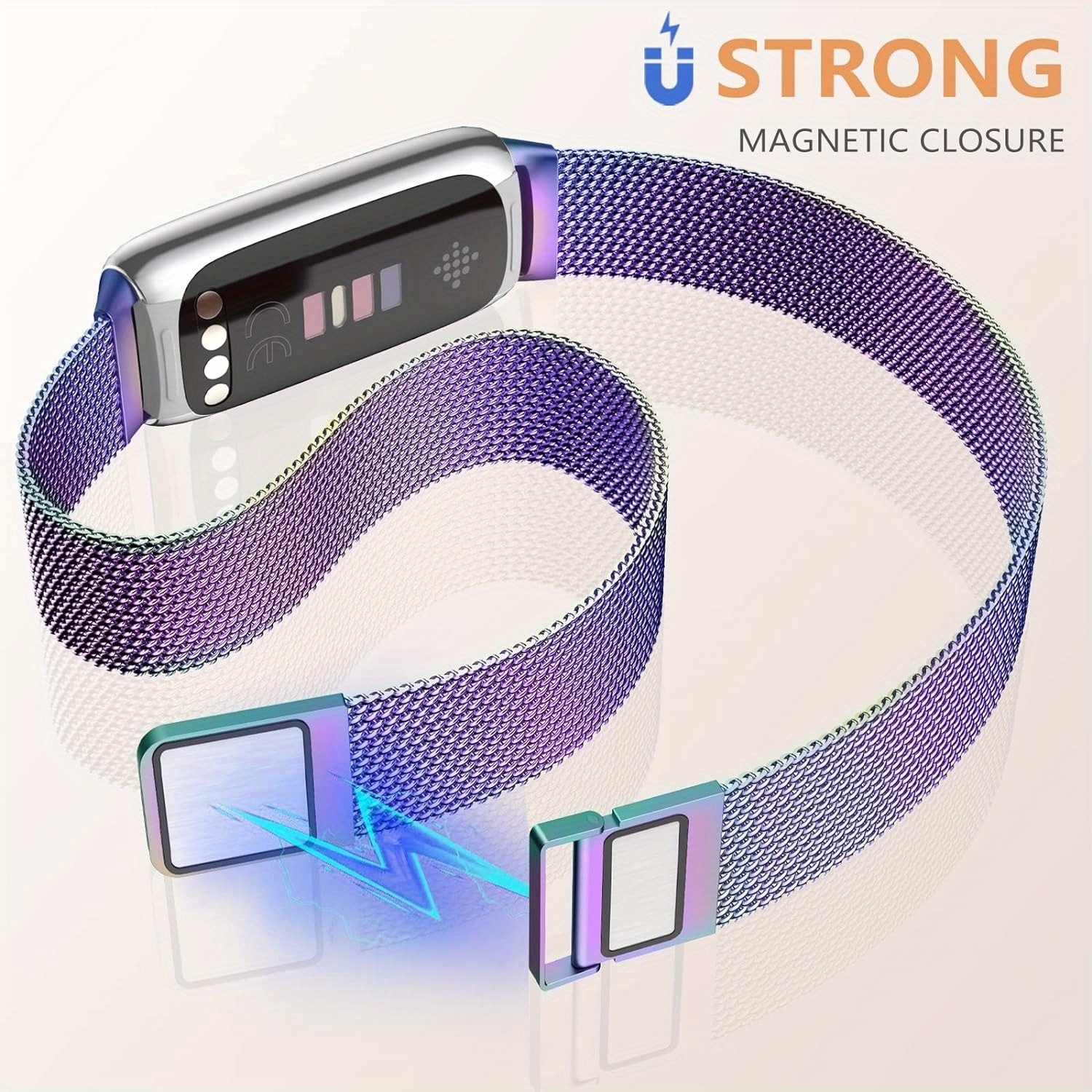 Metal Magnetic Watch Band Loop For Fitbit inspire 3 Replacement Strap  Bracelet