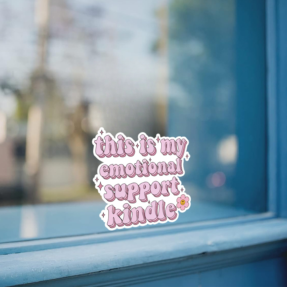 emotional support kindle strawberry | Sticker