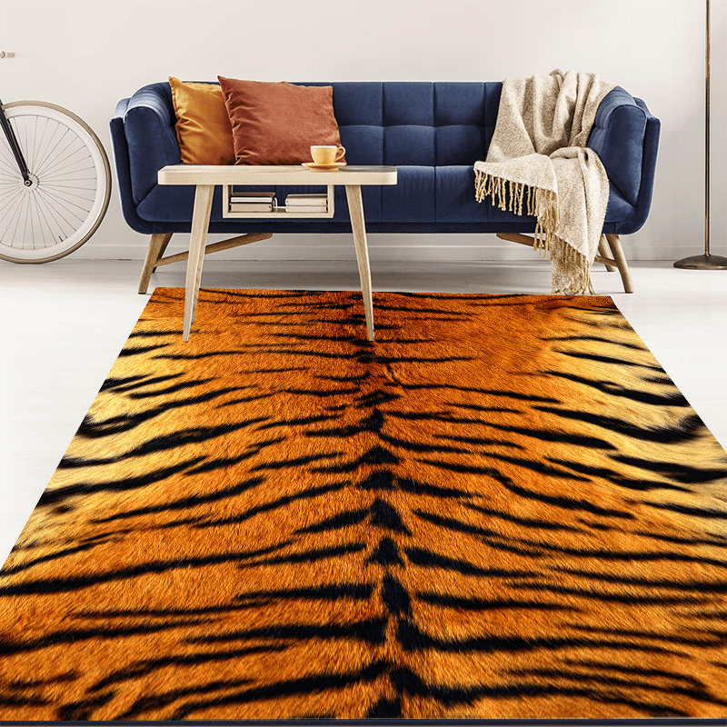 Crystal Velvet Tiger Stripe Large Carpet Living Room Bedroom - Temu