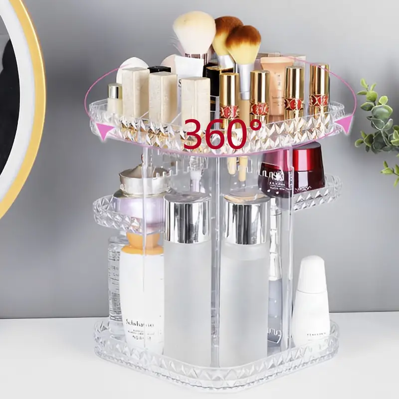 360 Degree Rotating Makeup Brush Cosmetic Storage Box – nayabcollection