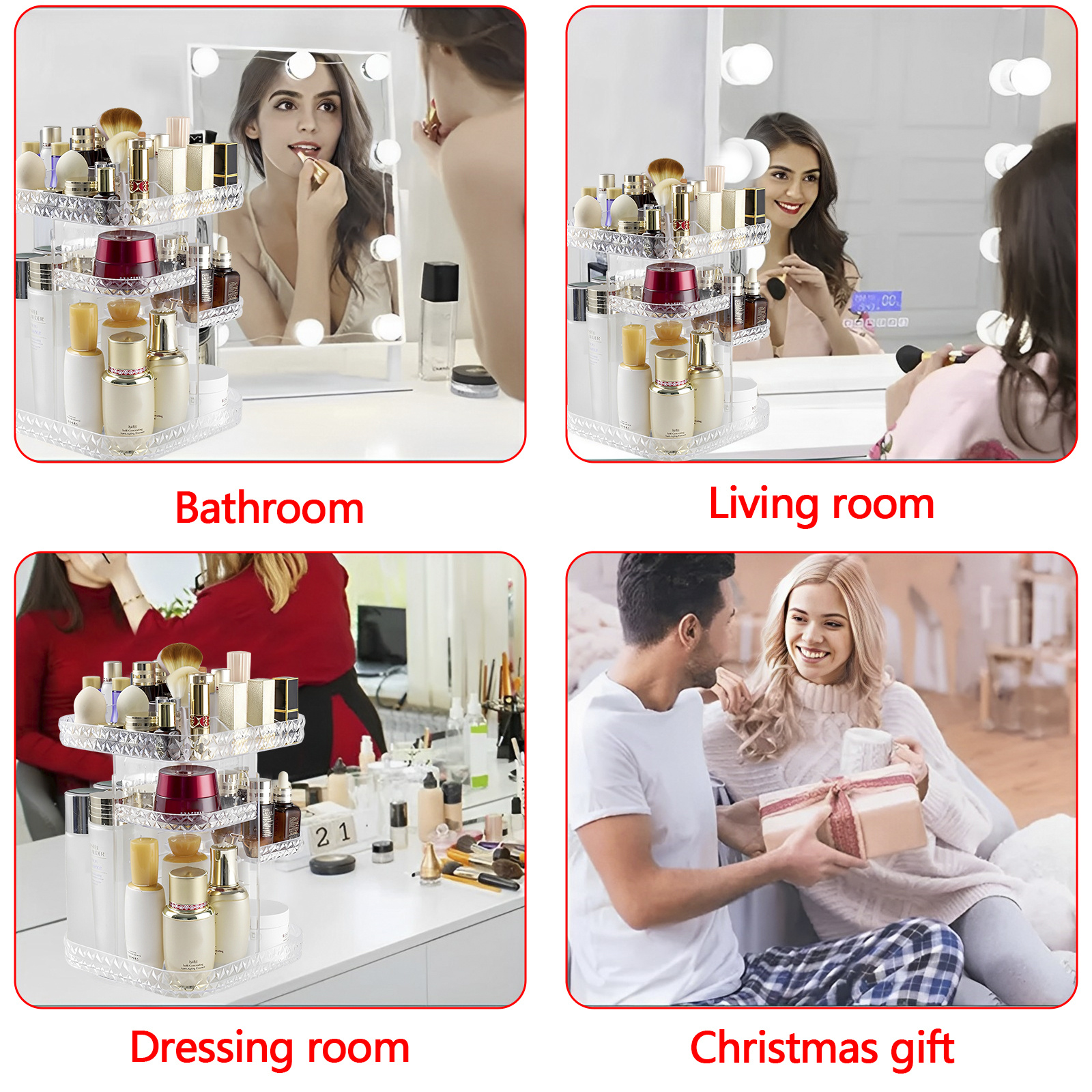 360° Rotating Makeup Organizer Spinning Perfume Skincare - Temu