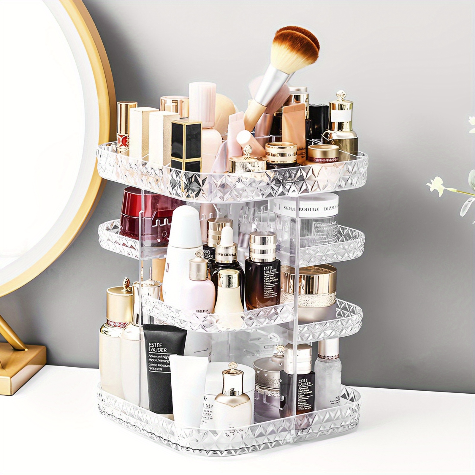 360° Rotating Makeup Organizer Spinning Perfume Skincare - Temu Saudi Arabia