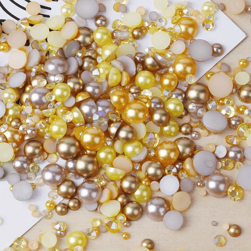  5800Pcs Half Pearls for Crafts, Flatback Pearls for Artwork  Making, DIY Rhinestones Accessory Nail Art, Jewels Flat Back Craft Pearls  for Artist Creative - Red : Beauty & Personal Care