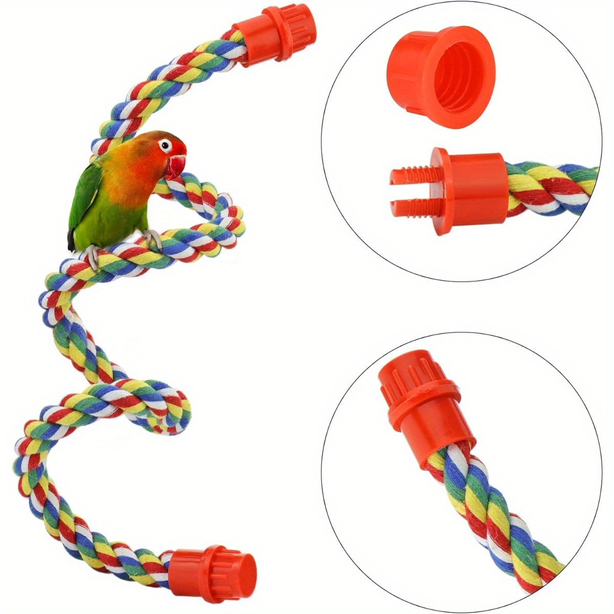 Durable Bird Rope Perch For Parrot Training And Play Ideal - Temu