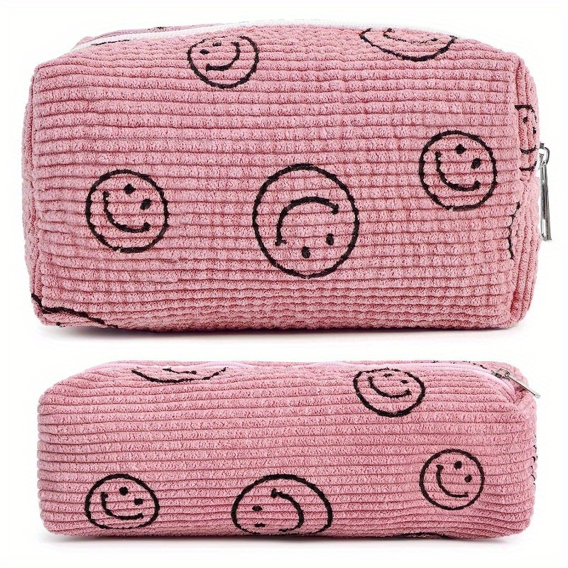 Preppy Corduroy Makeup Bag Small Travel Toiletry Bag - Temu