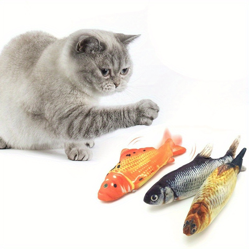 Robo Fish pour les chats, robot de natation interactif Fish Cat Toy pour  les chats d'intérieur Jeu, avec Led Light Plastic Fish Fish Toy Gift