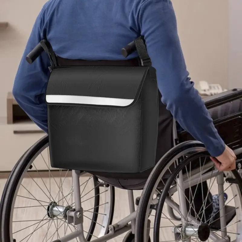 1pc Rollstuhl-Tasche, wasserdichte Rollstuhl-Tasche mit sicherem  reflektierendem Streifen, großer Kapazität Walker Aufbewahrungstasche