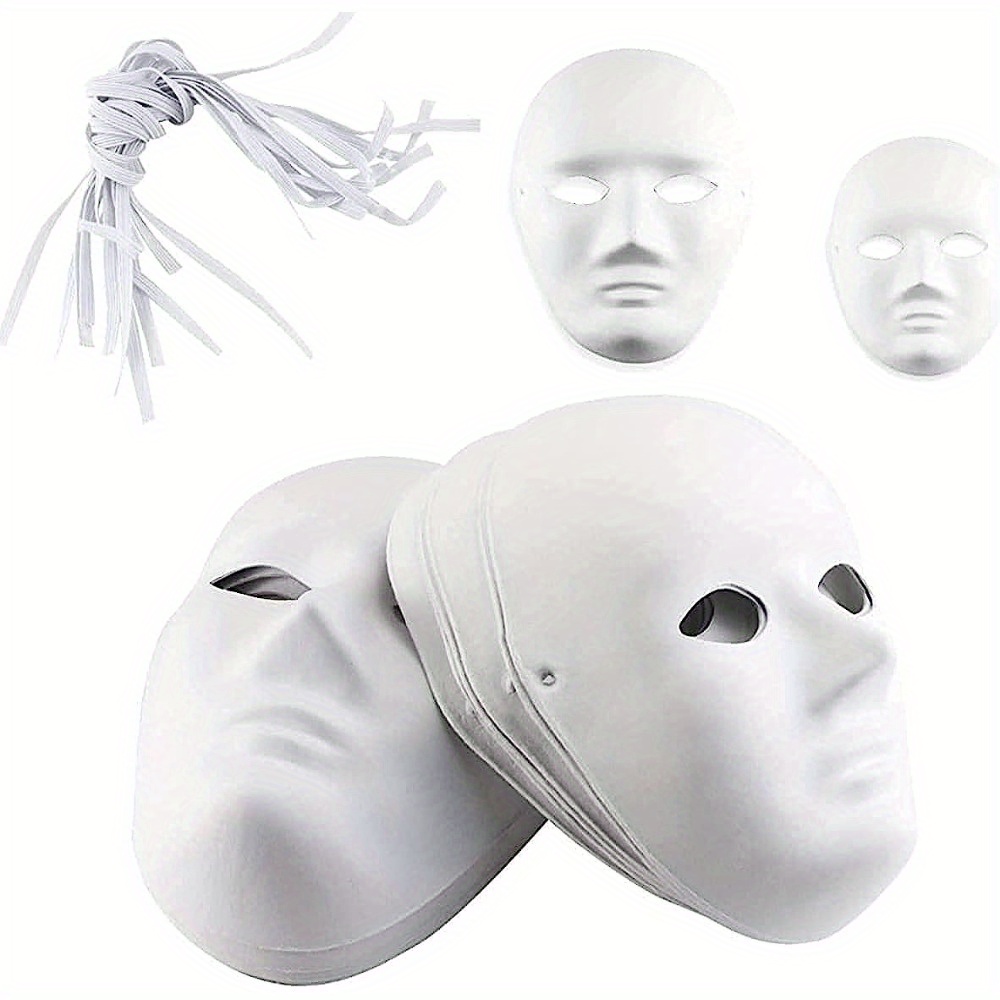 10Pcs Halloween Party Masks White Masks Paper Masks Blank Cat Mask