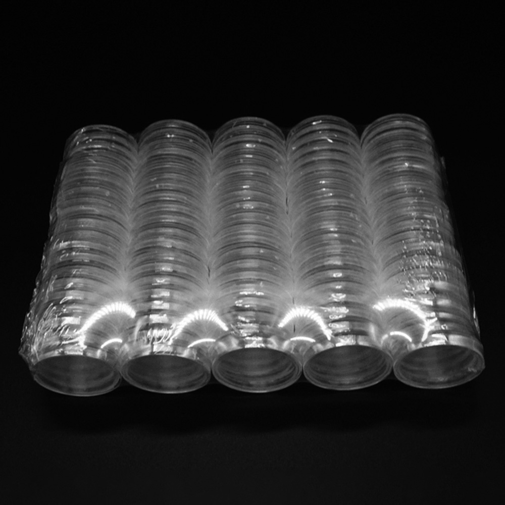 TEMU 100pcs 21mm Coin Box Silver Dollar Box Coin Protection Box Plastic Coin Storage Box Commemorative Coin Transparent Plastic Small Round Box