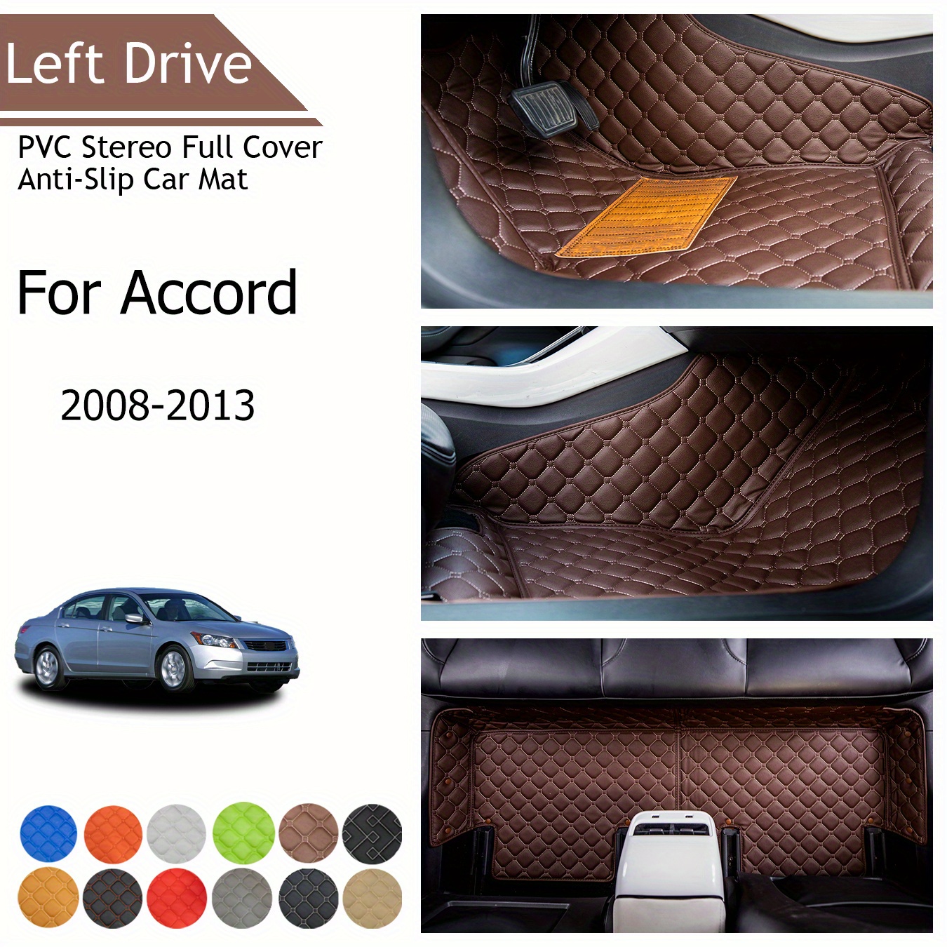 

Tegart [lhd]for Honda For Accord 2008-2013 3 Layer Pvc Stereo Full Cover Anti-slip Car Mat
