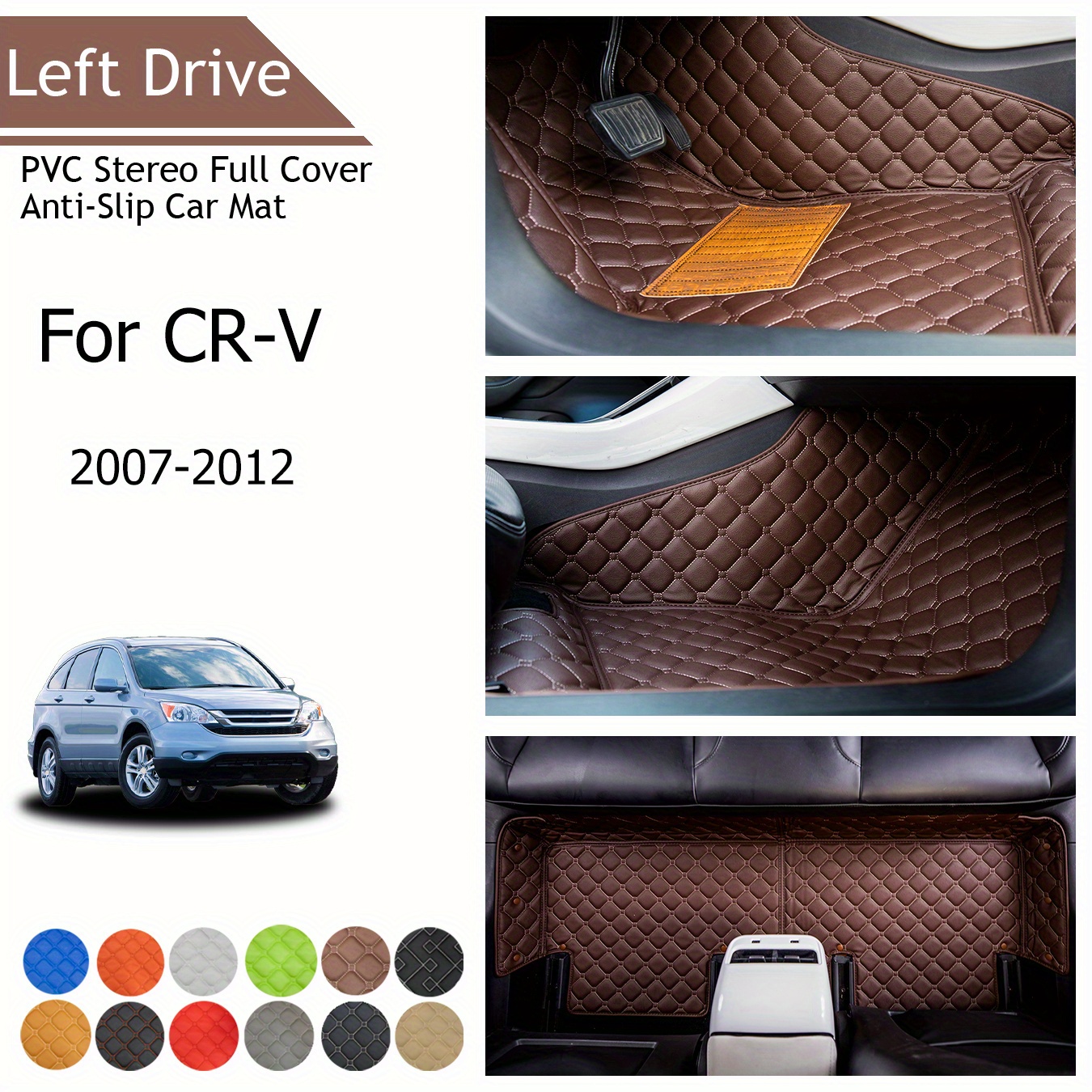 

Tegart [lhd]for Honda For Cr-v 2007-2012 3 Layer Pvc Stereo Full Cover Anti-slip Car Mat