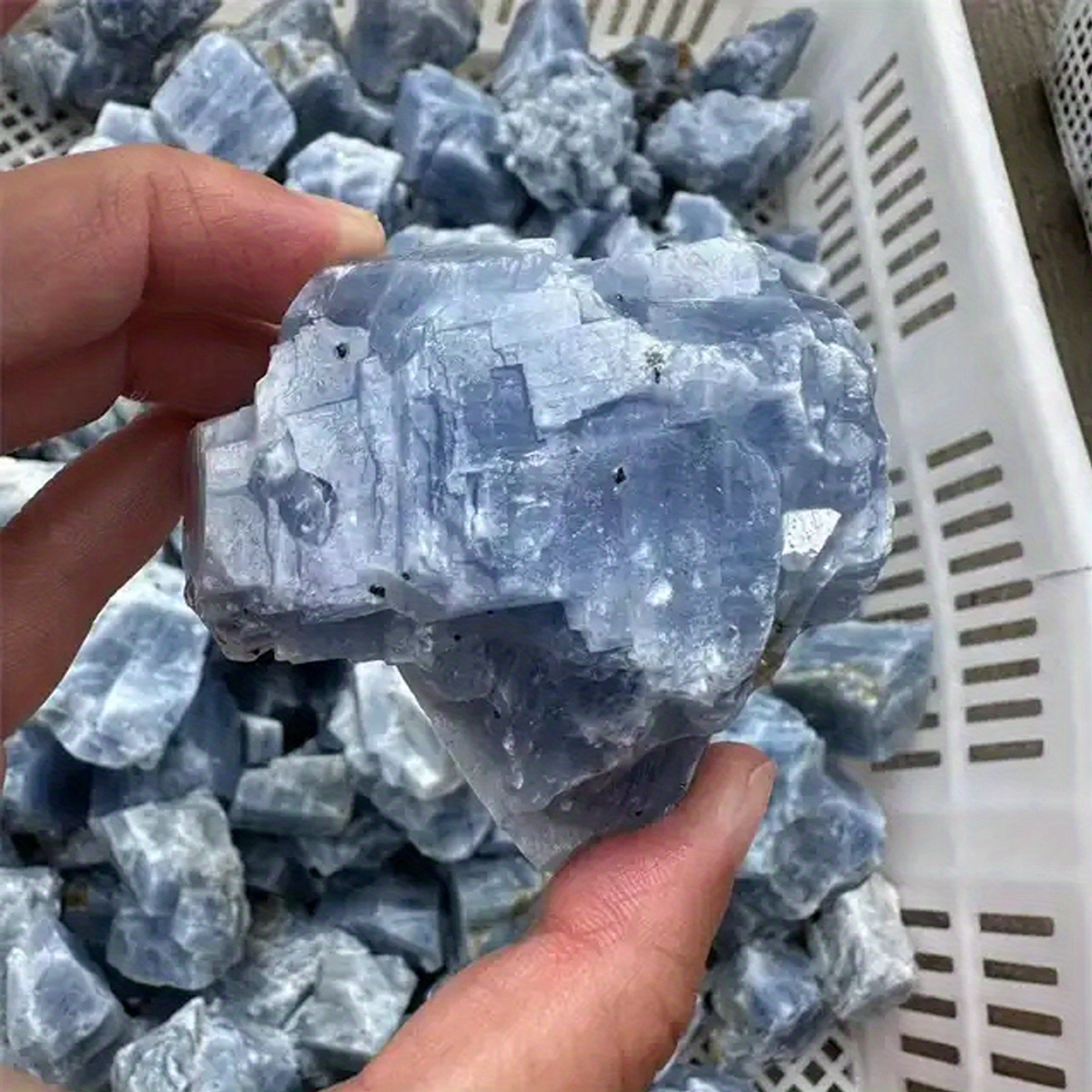 Natürlicher Blauer Phosphat Kristall - 100g Naturstein, Rohform Geschenk