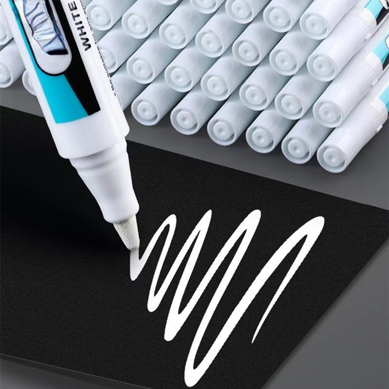 White Highlighter Marker Pens Thin Waterproof Car Tyre Pen