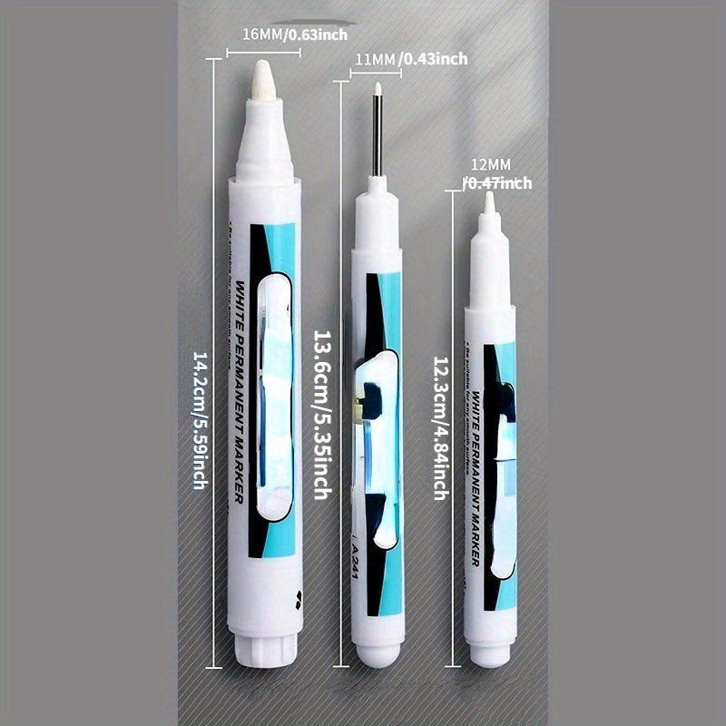 6/1pcs White Marker Pen Enriched Oil Based Marker Pen Sign Wear-Resistant  Advertising Pen Marker Large Headed For Metal - AliExpress